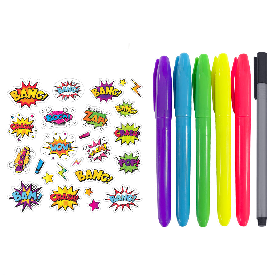 Kaleidoscope Neon Colouring Kit: Comic Art Colouring Activity Kit 6y+