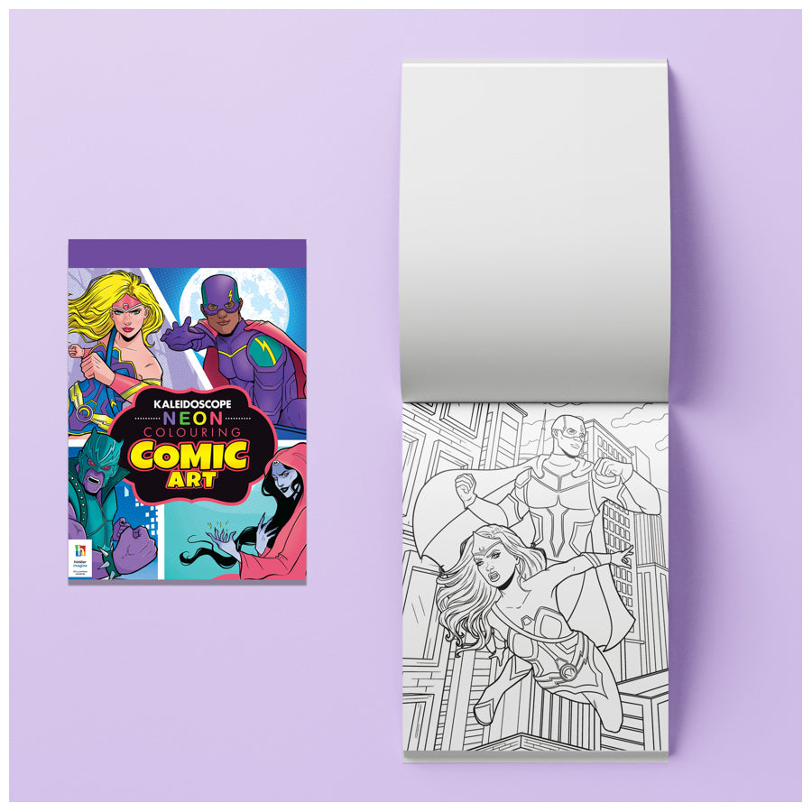 Kaleidoscope Neon Colouring Kit: Comic Art Colouring Activity Kit 6y+