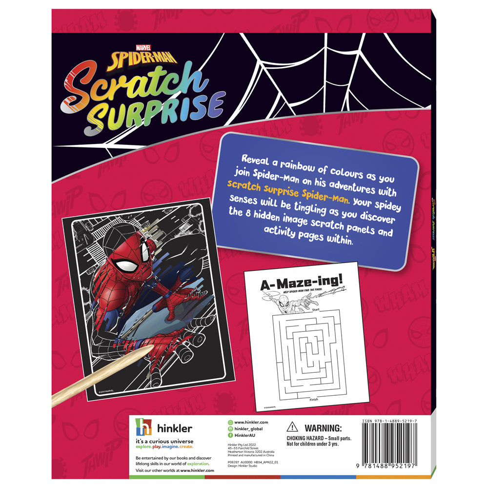 Kaleidoscope Scratch Surprise Spider-Man Kids Activity Book 3-6y