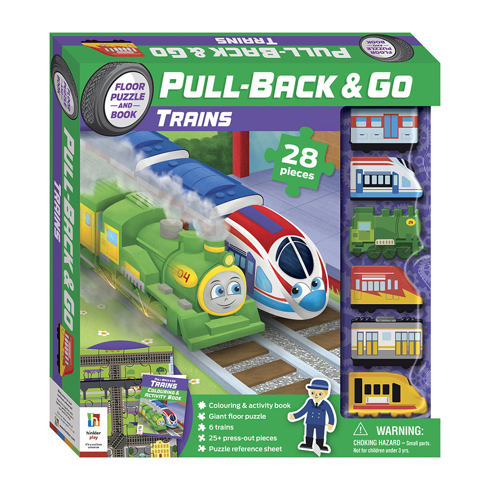 Wonderfull Pull Back & Go: Trains Colouring Activity Set