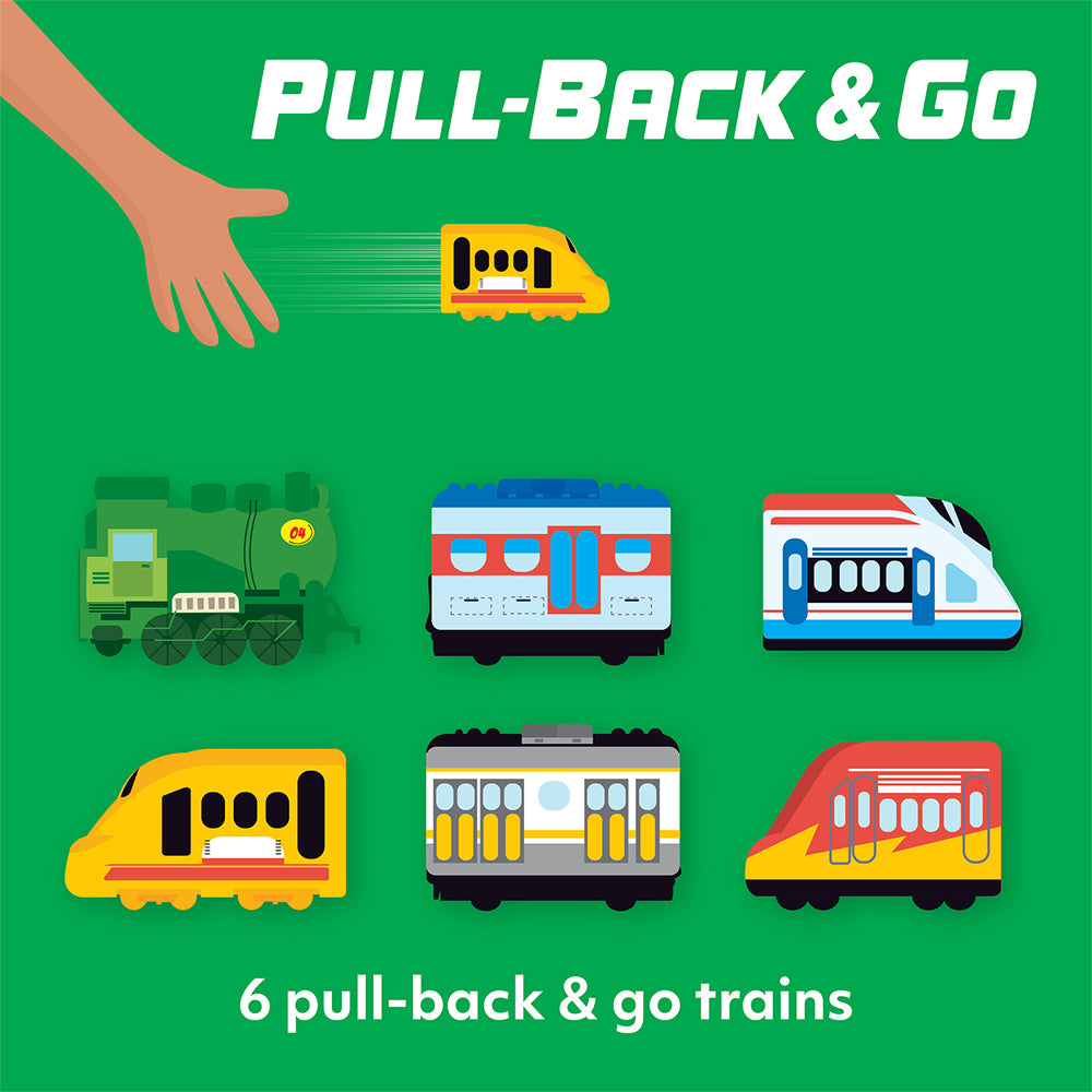 Wonderfull Pull Back & Go: Trains Colouring Activity Set