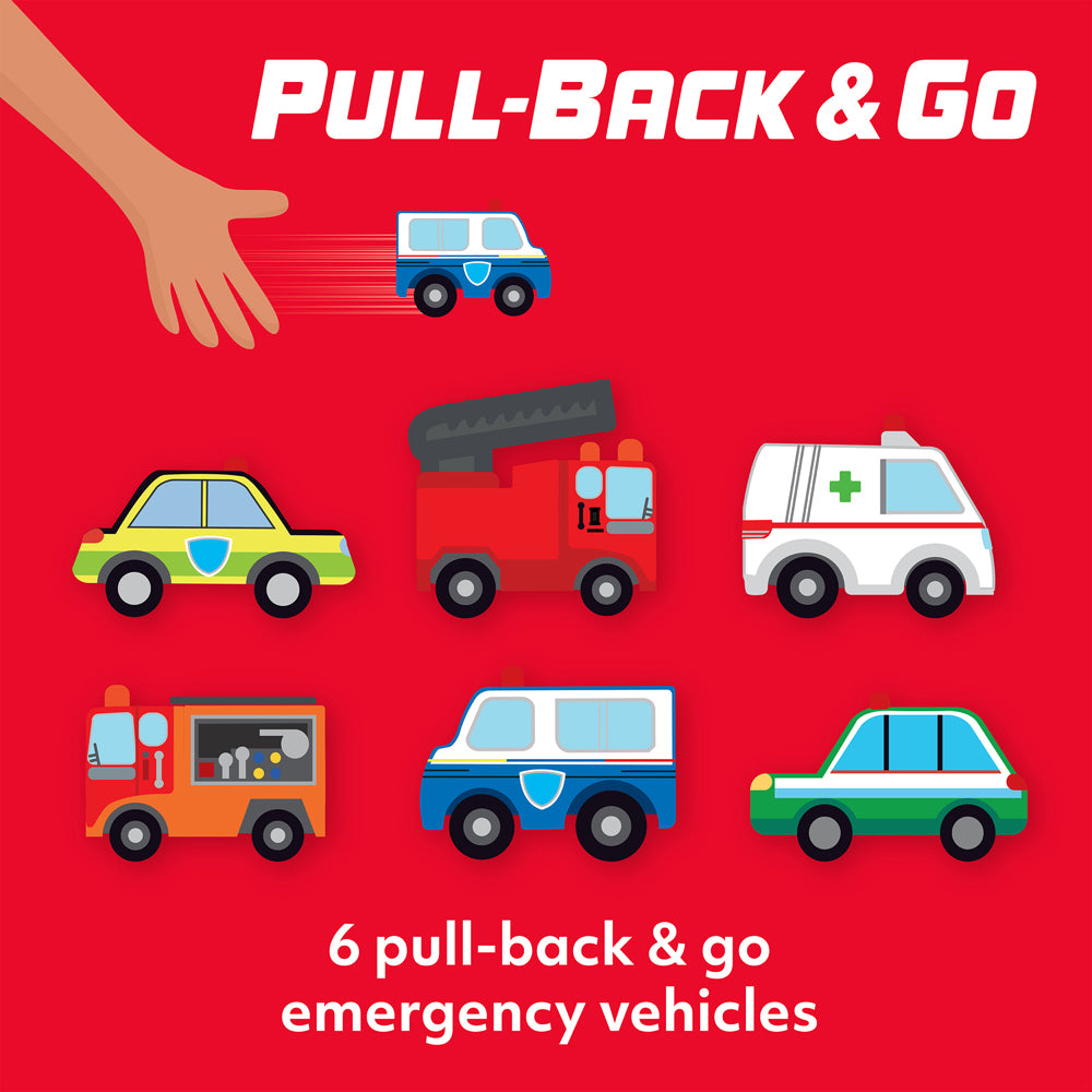 28pc Wonder Full Pull-Back & Go Kit Emergency Vehicles Floor Puzzle/Book