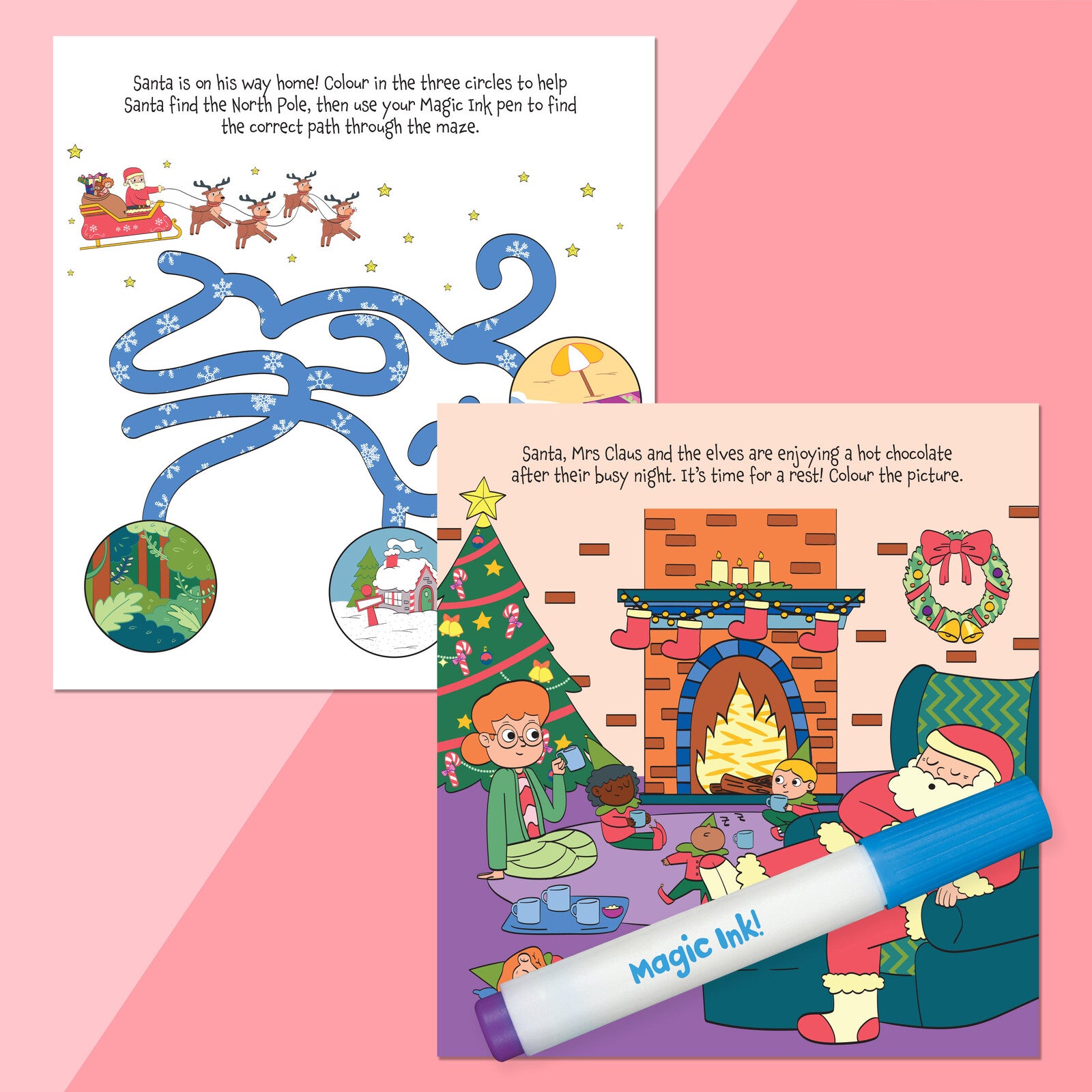 Inkredibles Christmas Mess Free Magic Ink Activity Book Kit Kids 8y+