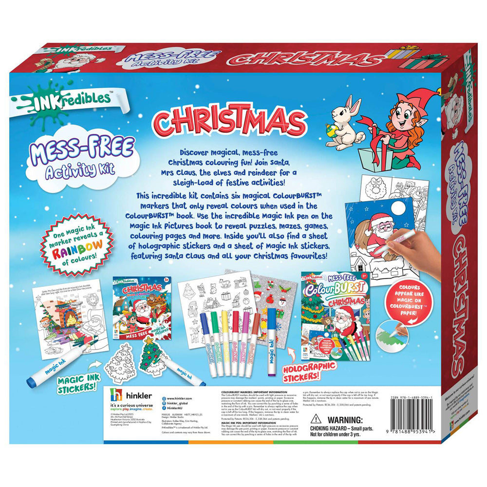 Inkredibles Christmas Mess Free Magic Ink Activity Book Kit Kids 8y+