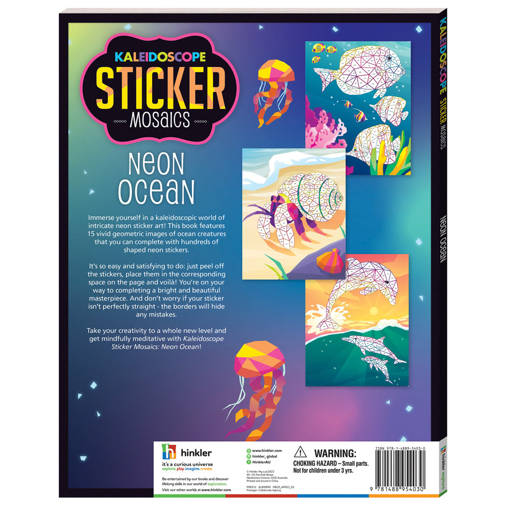 Kaleidoscope Sticker Mosaics Neon Ocean Kids/Children 8-16y