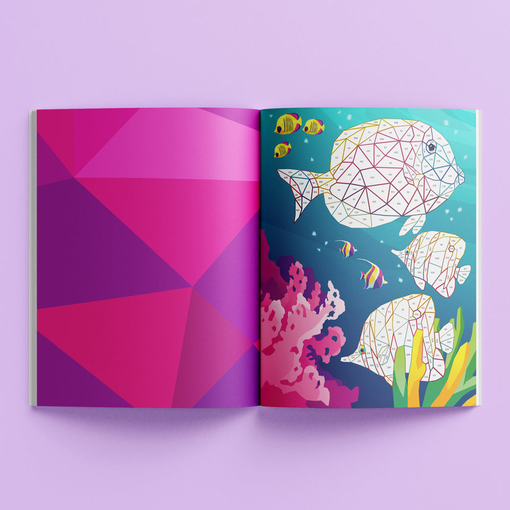 Kaleidoscope Sticker Mosaics Neon Ocean Kids/Children 8-16y