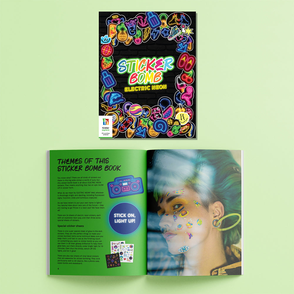 Kaleidoscope Sticker Bomb Electric Neon Kids Activity Book 6y+