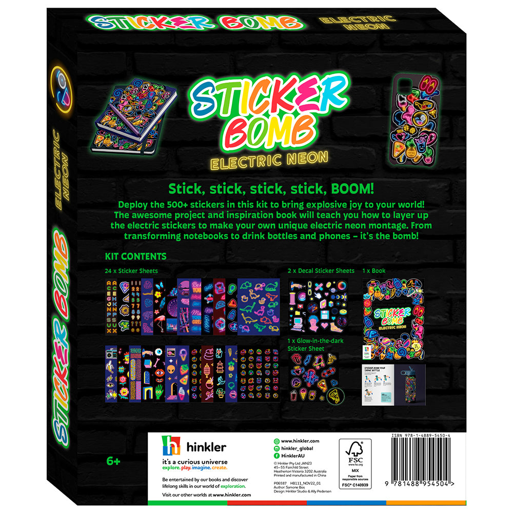 Kaleidoscope Sticker Bomb Electric Neon Kids Activity Book 6y+