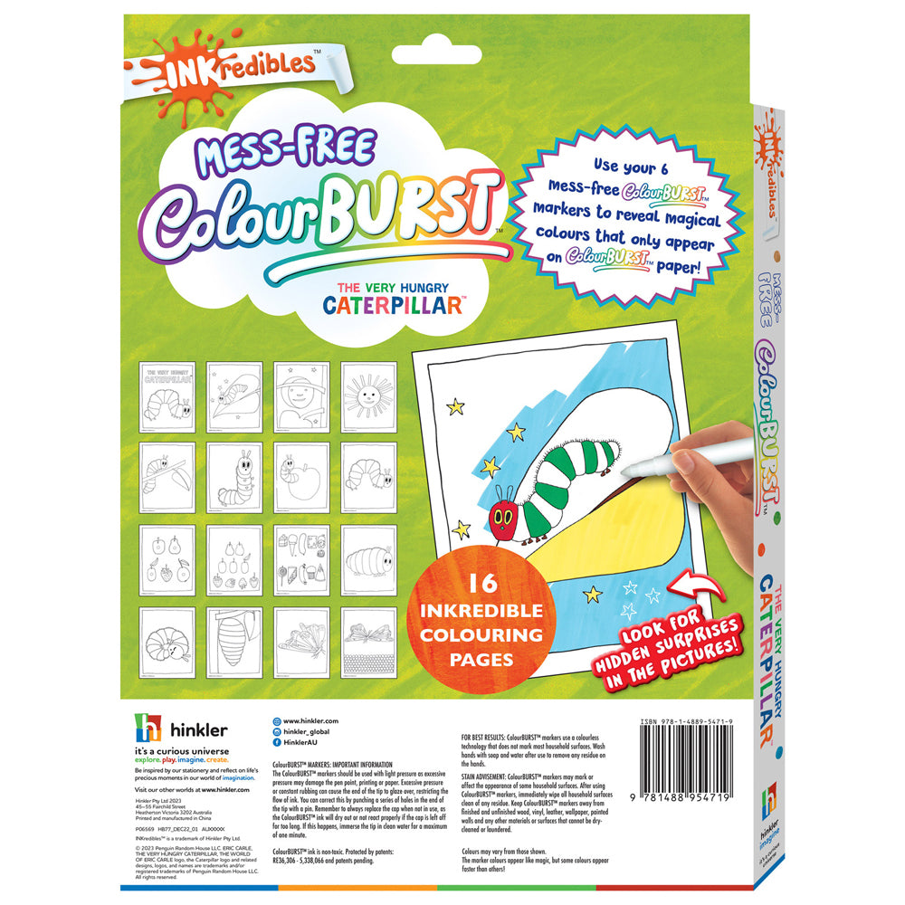 Inkredibles Colour Burst Caterpillar Book/Marker Set Kids 3y+