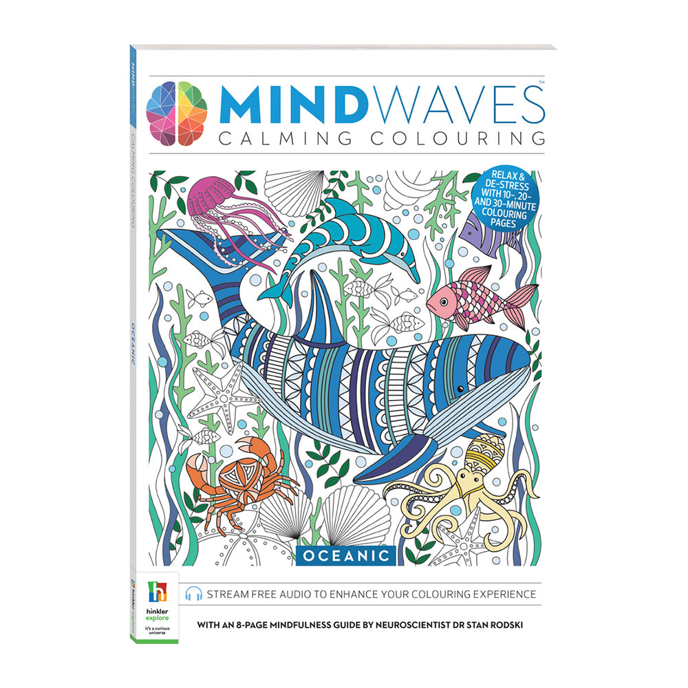 Art Maker Mindwaves Oceanic Calming Colouring Activity Book Adult