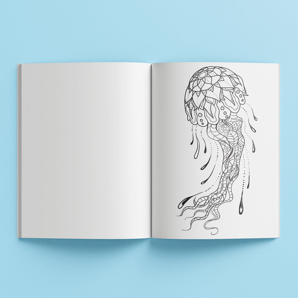 Art Maker Mindwaves Oceanic Calming Colouring Activity Book Adult