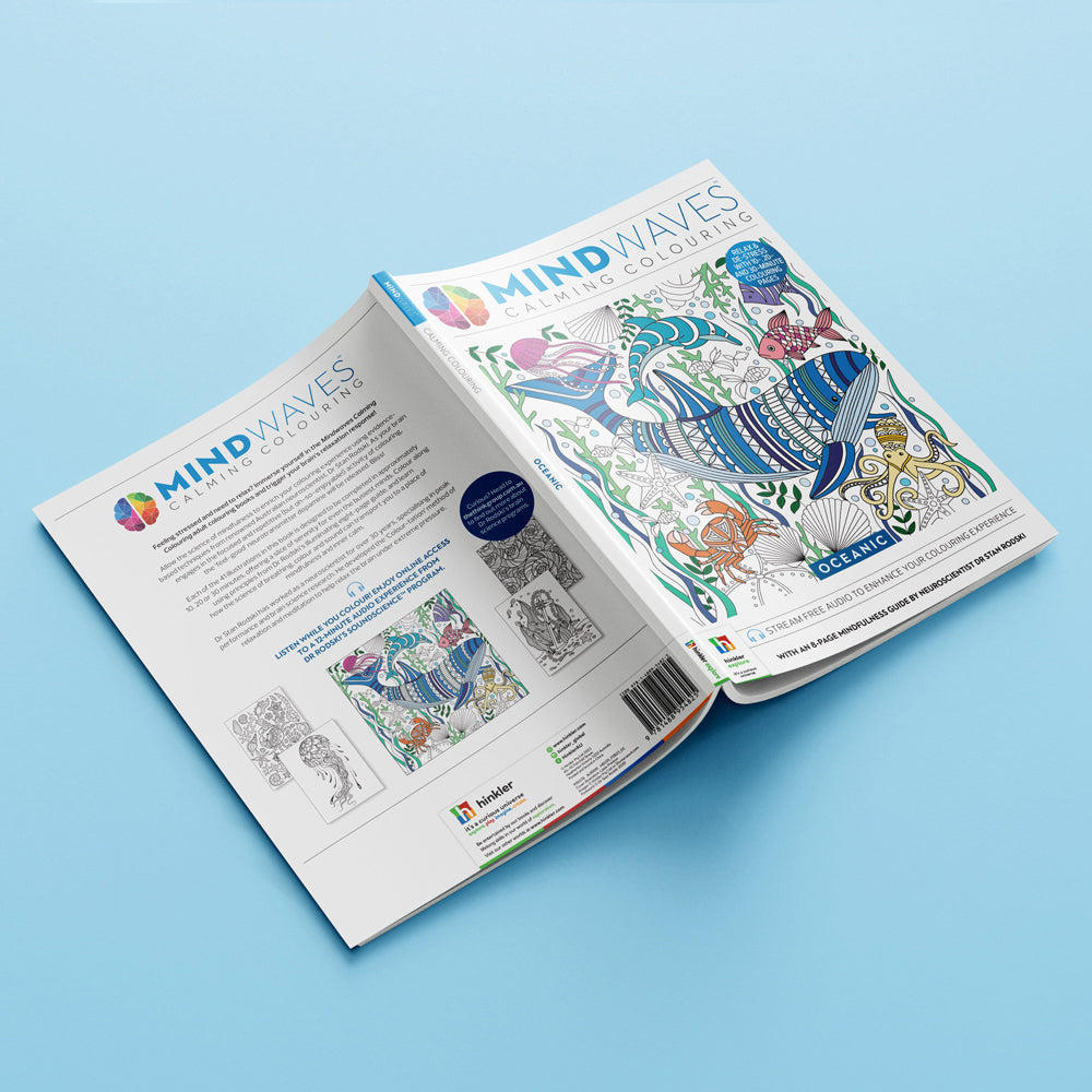 Art Maker Mindwaves Oceanic Calming Colouring Activity Book Adult