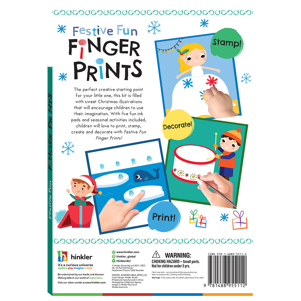 Kaleidoscope Festive Finger Prints Kids Finger Painting Book 3y+