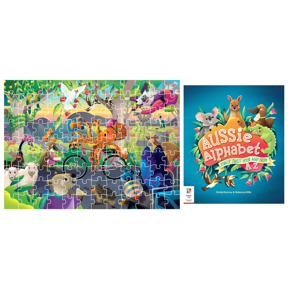 Bookoli Aussie Alphabet Book & 100pc Jigsaw Puzzle Pack