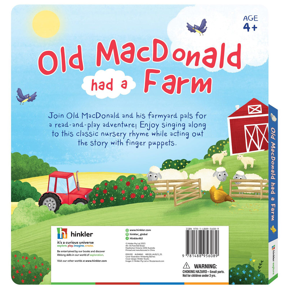 Building Blocks Old MacDonald Had a Farm Felt Finger Puppet Baby Learning Book 4+