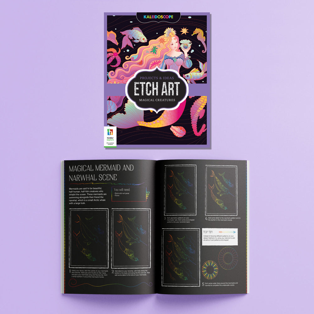 Kaleidoscope Etch Art Magical Creatures Carry Case Activity Kit