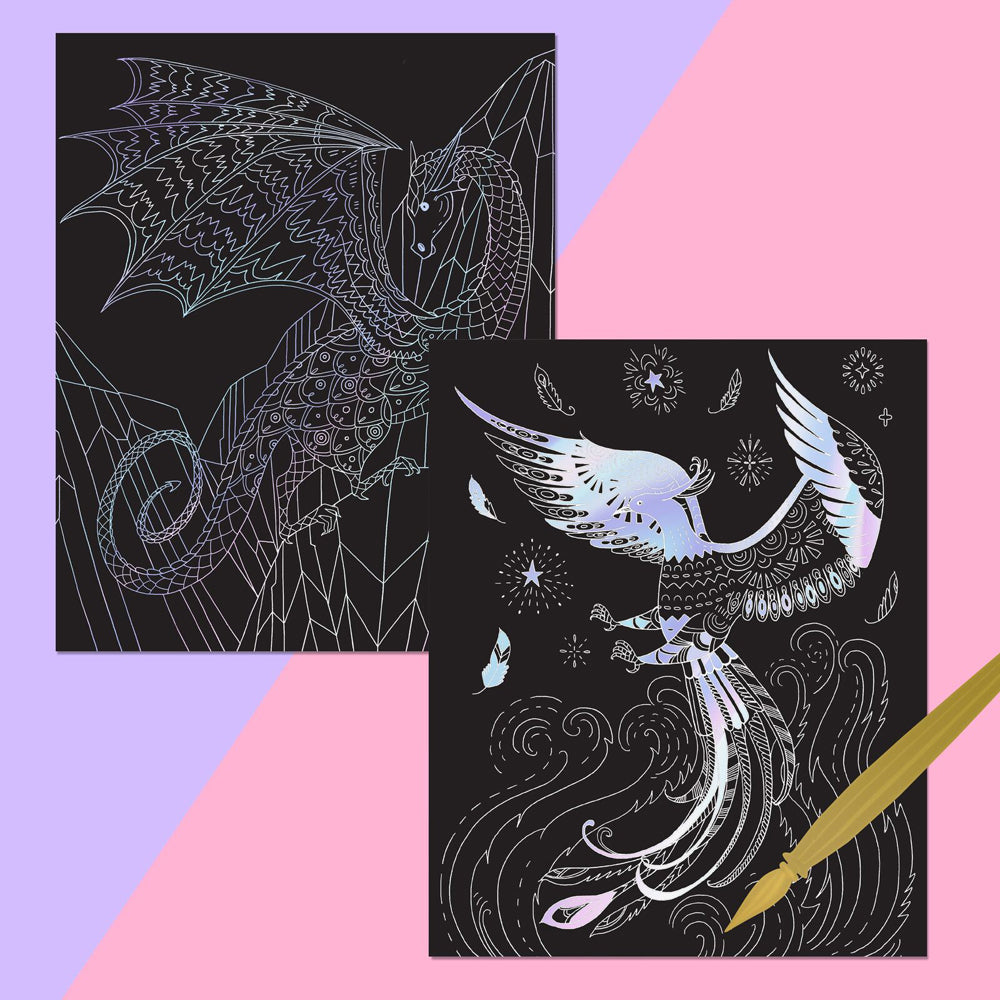 Kaleidoscope Etch Art Magical Creatures Carry Case Activity Kit