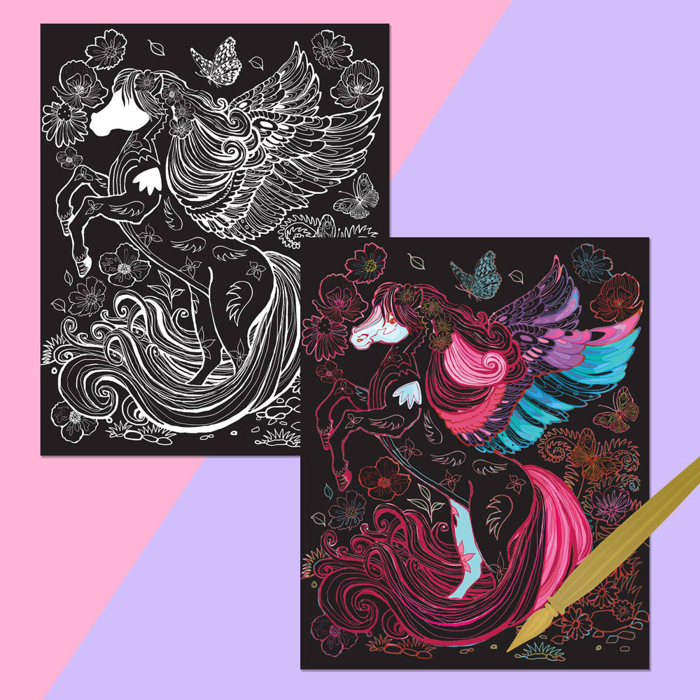 Kaleidoscope Etch Art Magical Creatures Carry Case Activity Kit