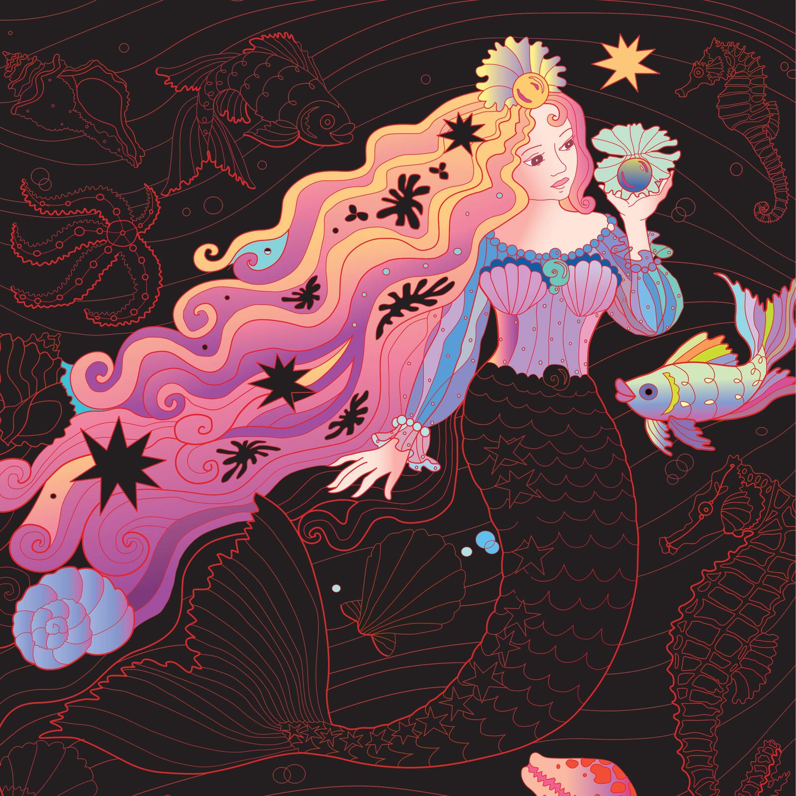 Kaleidoscope Etch Art Magical Creatures Carry Case Activity Kit