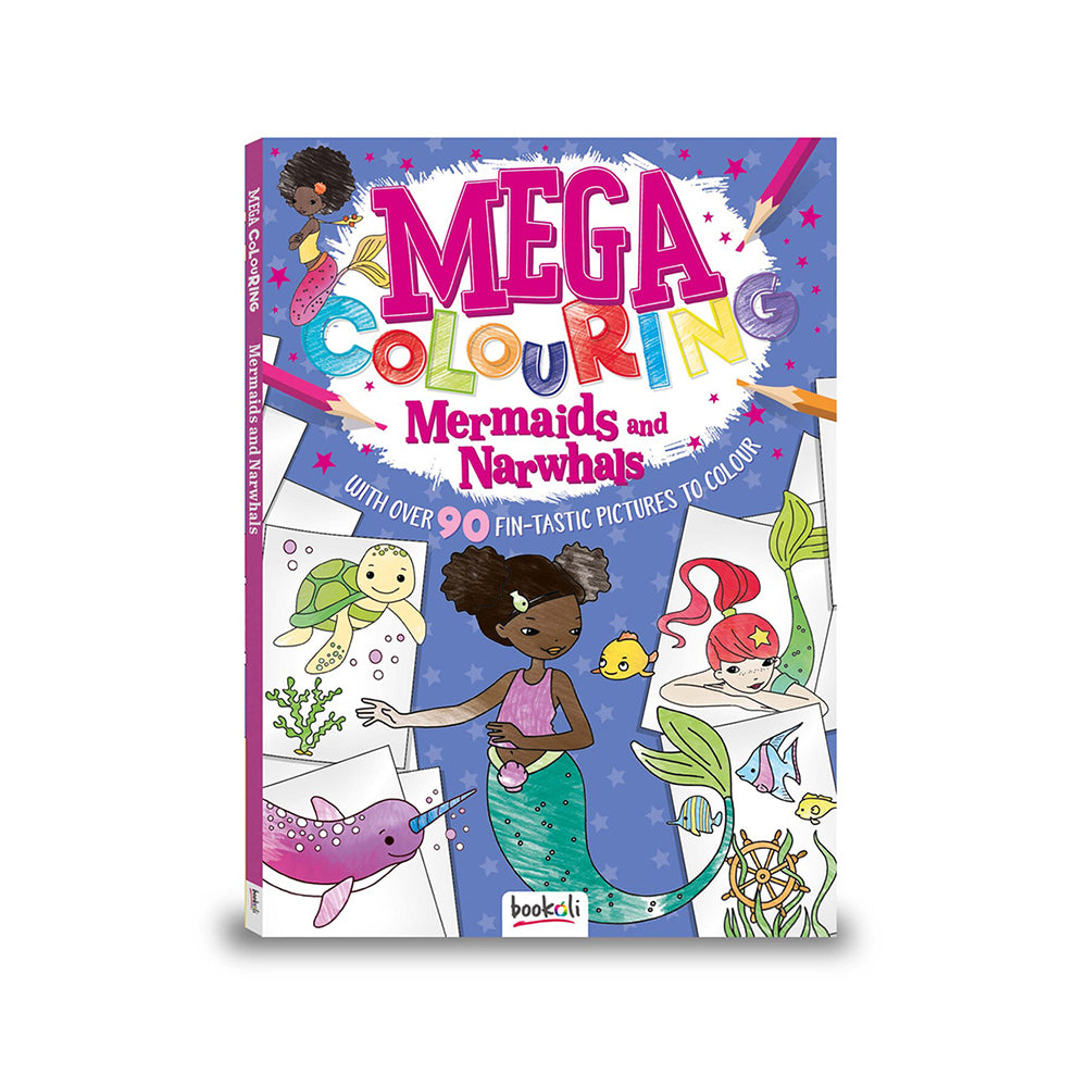 Bookoli Mermaids & Narwhals Childrens Colouring Book