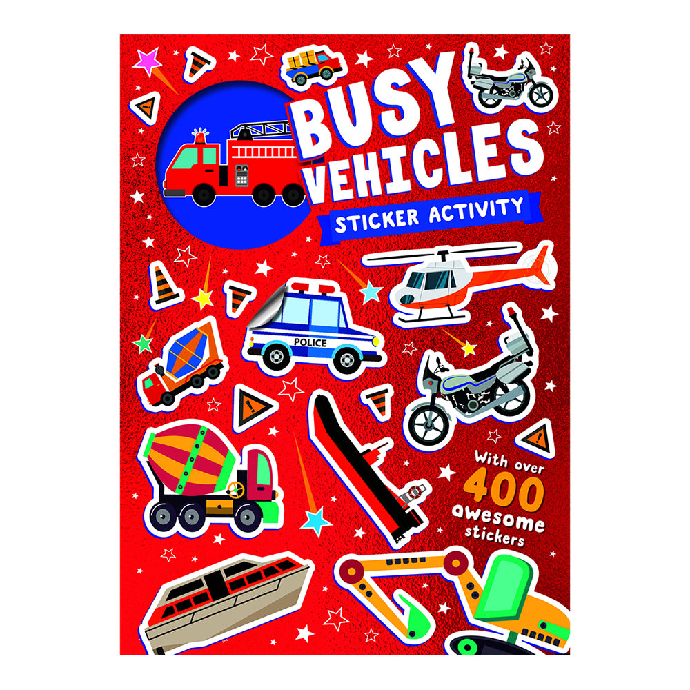 Bookoli Funky Stickers Busy Vehicles Kids Activity Book