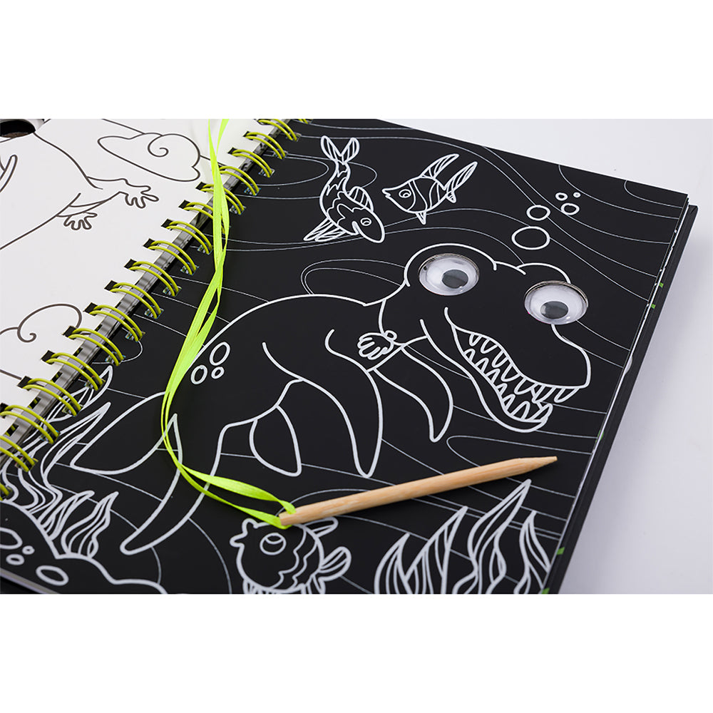 Bookoli Scratch Art Friends: Dinosaurs Activity Book 4y+