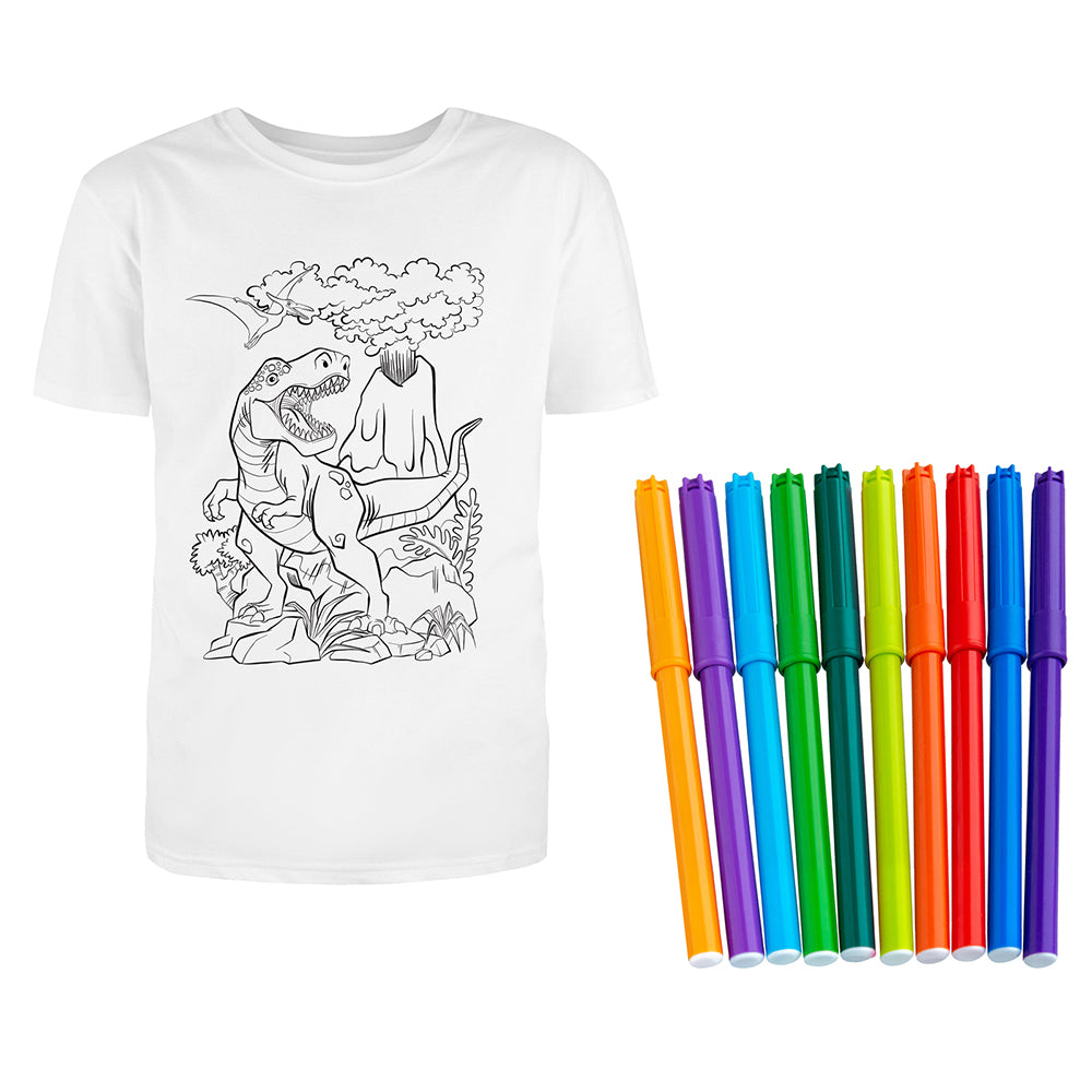 Bookoli Fun Box 7: Colour Your Own Dinosaur T-Shirt Craft Activity Kit