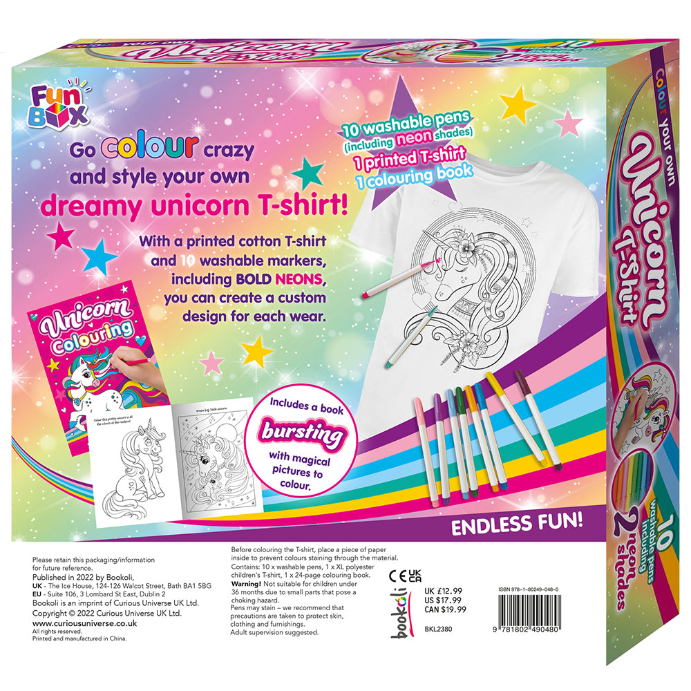 Bookoli Fun Box 7: Colour Your Own Unicorn T-Shirt Craft Activity Kit