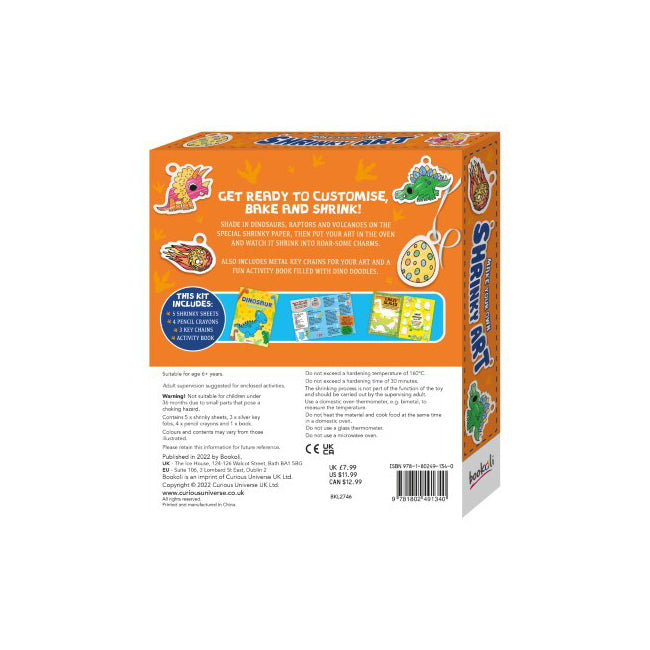 Bookoli Fun Kit: Make Your Own Dinosaur Shrinky Art