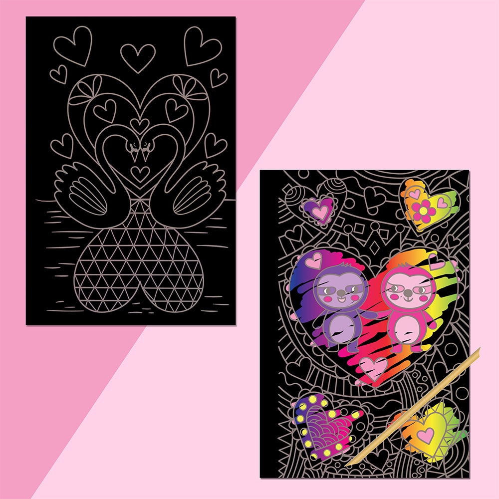 Bookoli Scratch Art Fun Love Art/Craft Activity Book 4y+