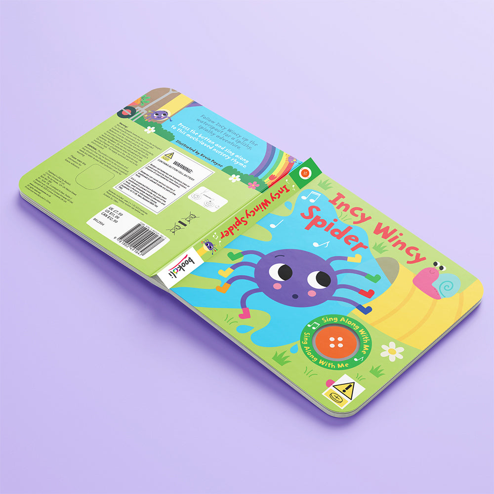 Bookoli Incy Wincy Spider Kids/Childrens Sing-Along Song/Sound Book 18m+