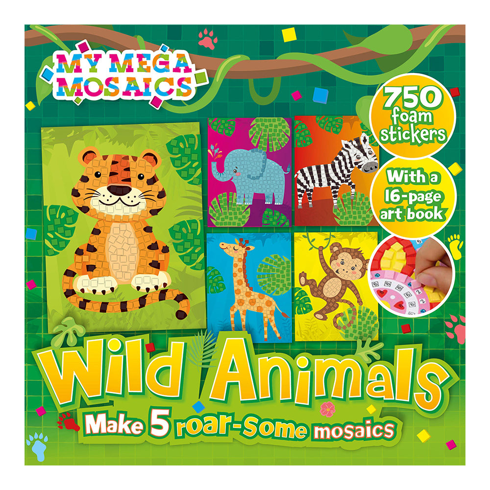 Bookoli Creative Crafts My Mega Mosaics Wild Animals Art Activity Kit