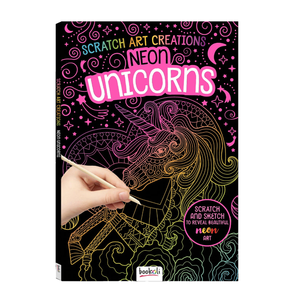 Scratch Art Creations Neon Unicorn Kids Art/Craft Book