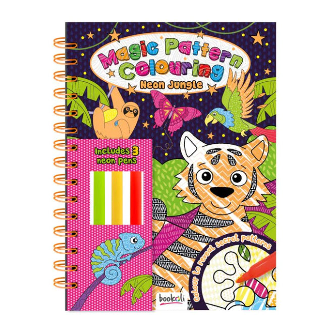 Magic Pattern Colouring Neon Jungle Kids/Children Fun Activity Book