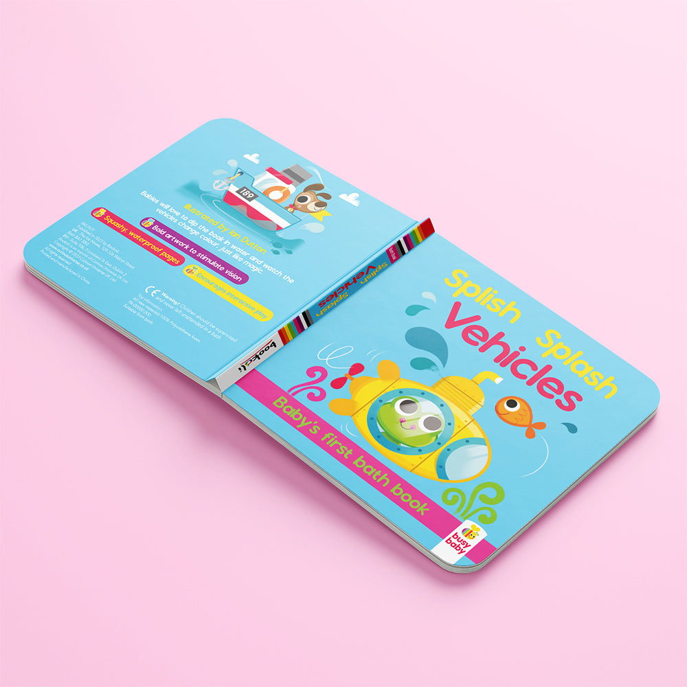 Bookoli Colour Magic: Vehicles Babies/Toddlers Bathtime Book 0y+