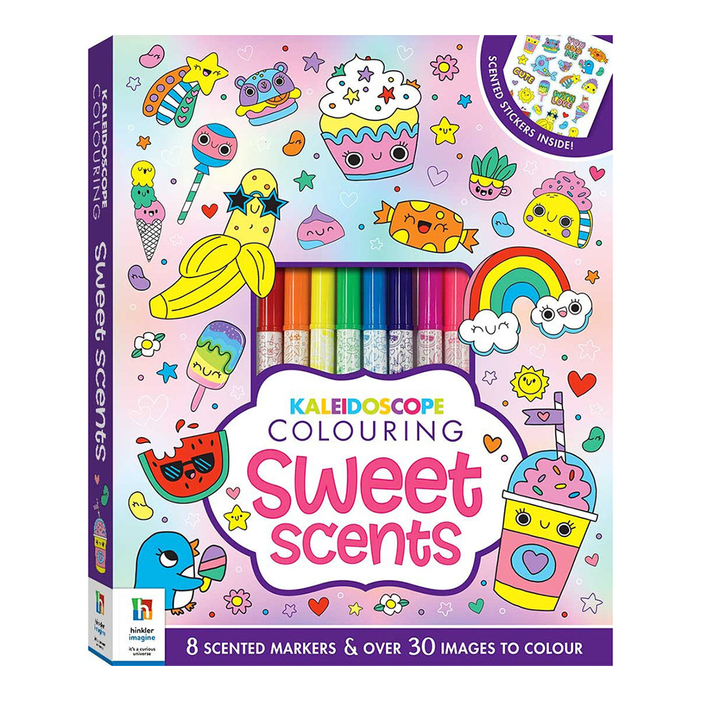 Kaleidoscope Colouring Sweet Scents Markers/Book Kit Set Kids 6-12y
