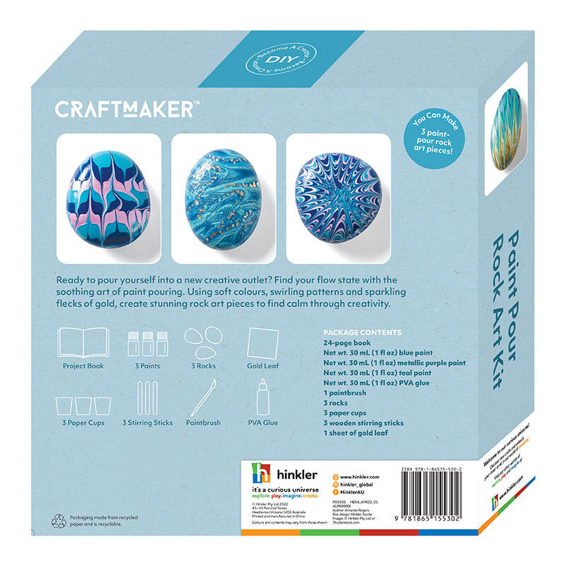 Craft Maker Paint Pour Rock Art Craft Activity Kit