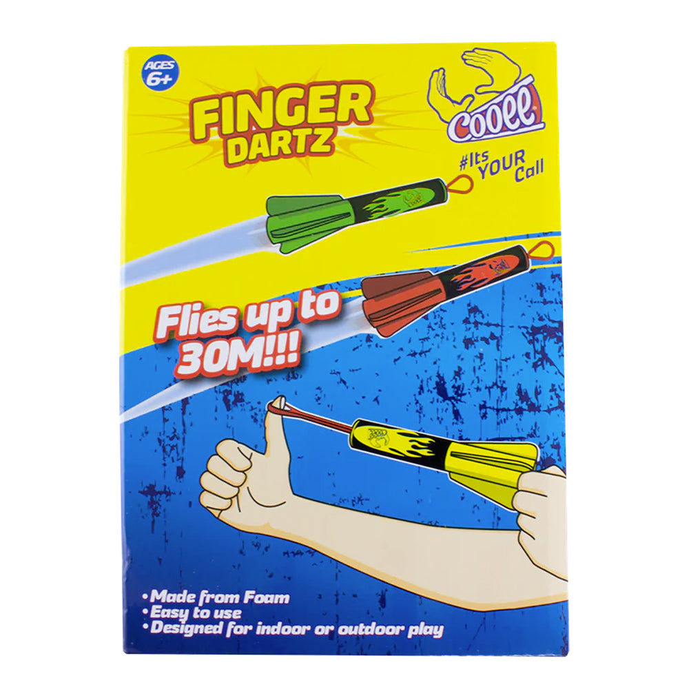 4pc Cooee Finger Dartz Backyard Lawn Game Launcher Foam Toy 6+