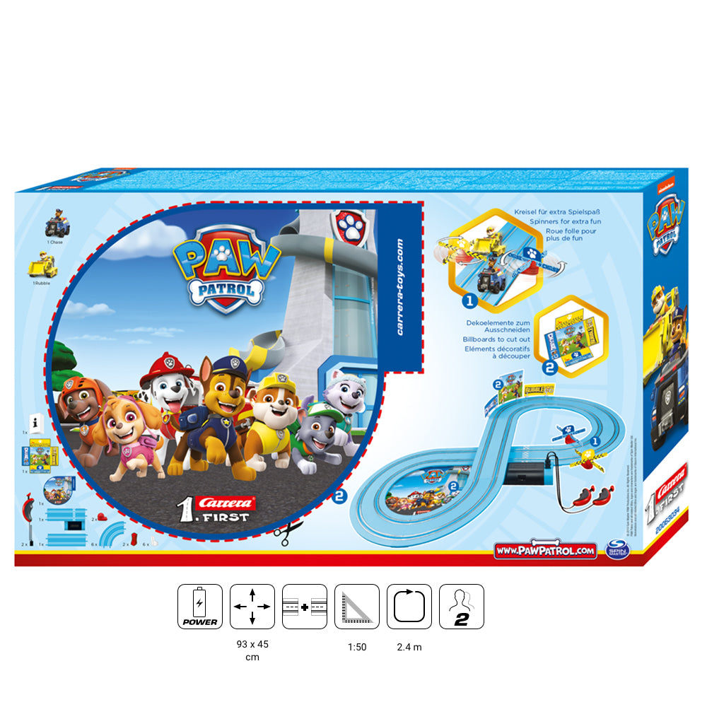 20063034-carrera-first-2-4m-paw-patrol-on-a-roll-slot-car-set-3y