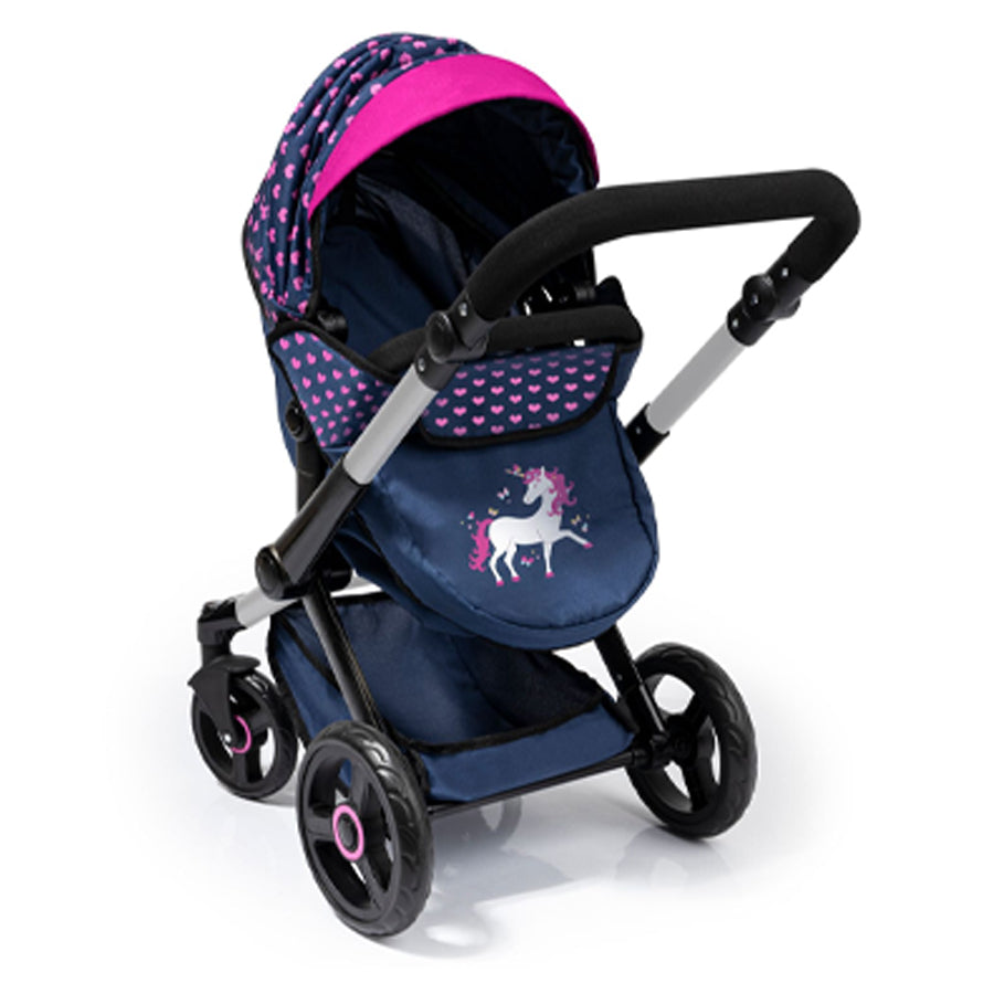 211-17054-bayer-xeo-compact-doll-pram-dark-blue-w-pink-heart-print-kids-3y