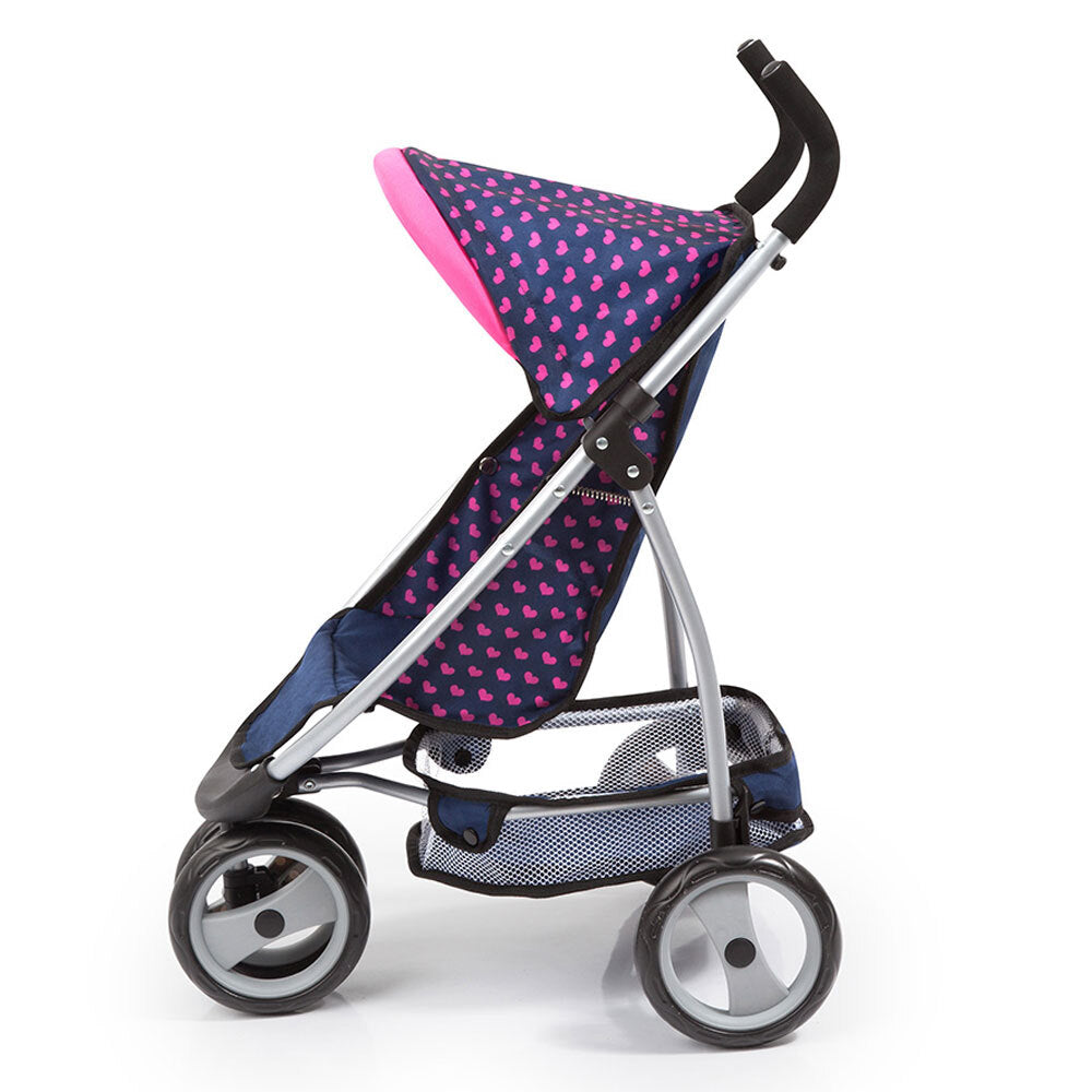 39954aa-bayer-69cm-doll-pram-jogger-dark-blue-w-pink-hearts-unicorn-3y