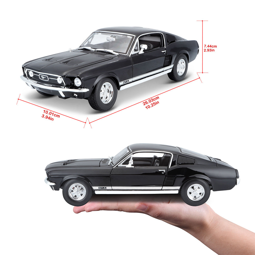 45131166blk-maisto-special-edition-1-18-1967-ford-mustang-fastback-black-toy-car-3y