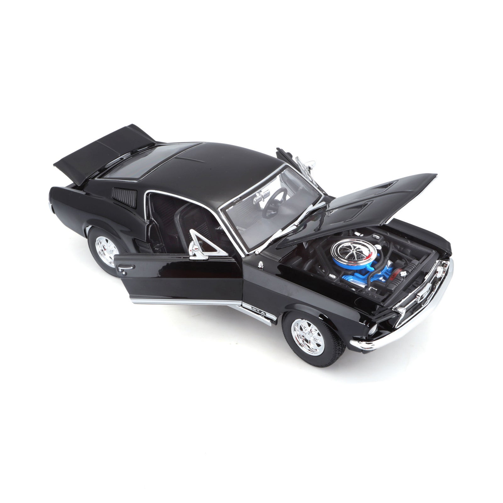 45131166blk-maisto-special-edition-1-18-1967-ford-mustang-fastback-black-toy-car-3y