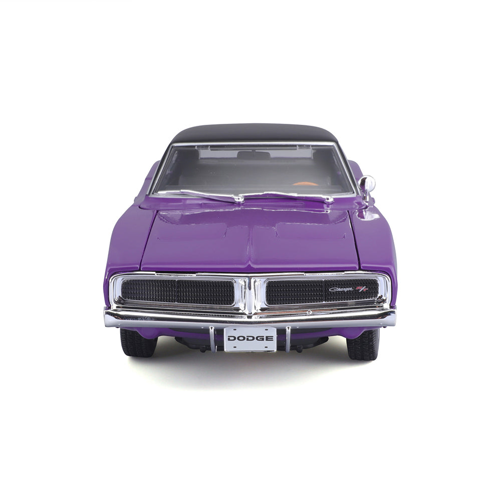 45131387pur-maisto-1-18-1969-dodge-charger-r-t-purple-with-black-roof-model-car-toy-3y