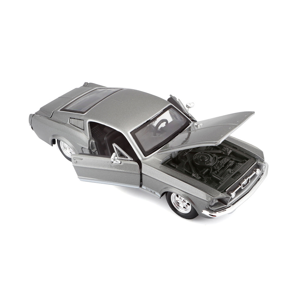 45231260-maisto-1-24-1967-ford-mustang-gt-model-car-toy-3y-grey