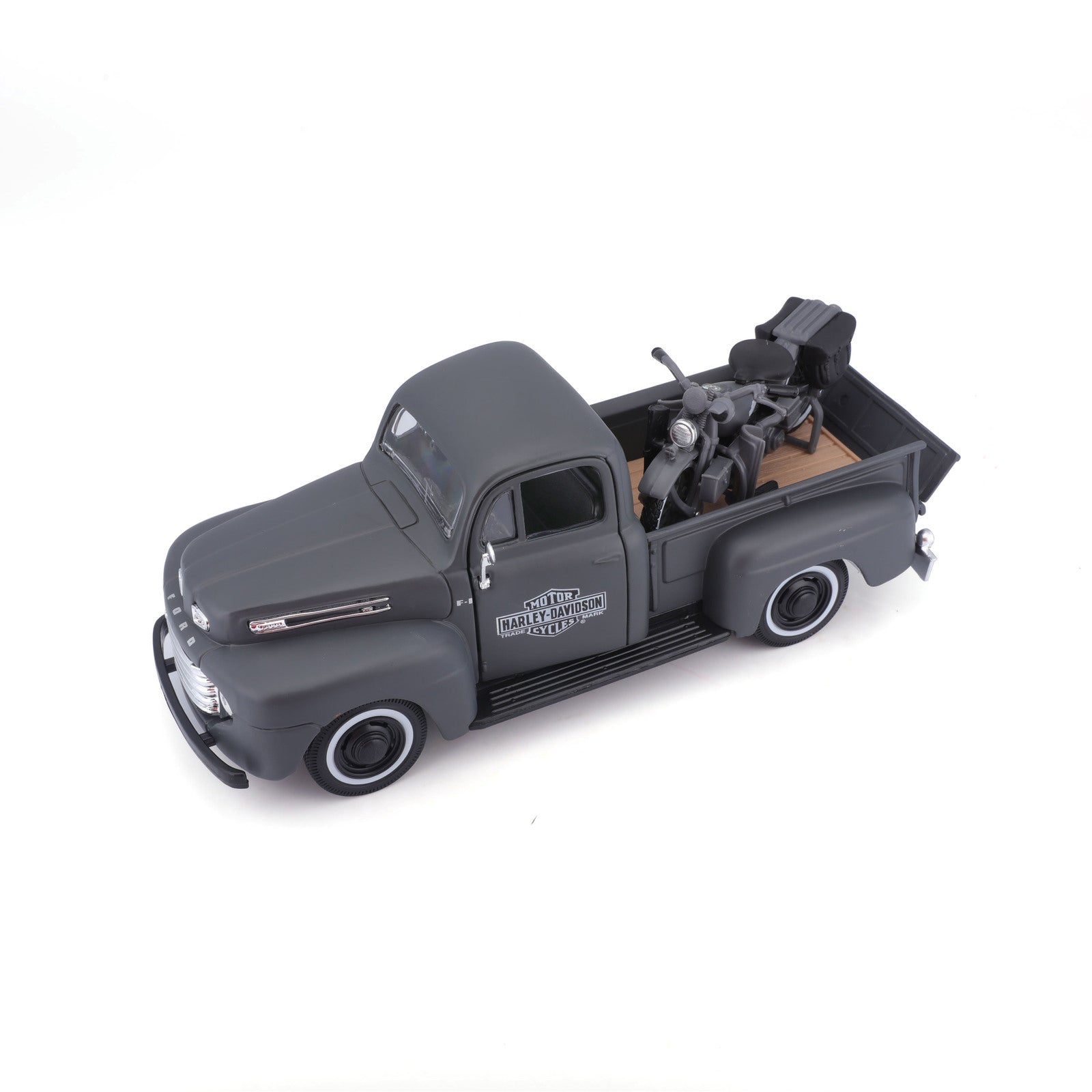 46032185-maisto-1-24-harley-d-1948-ford-f1-pickup-1942-wla-flathead-model-car-8y