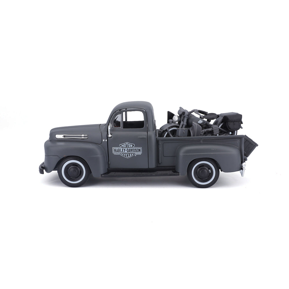 46032185-maisto-1-24-harley-d-1948-ford-f1-pickup-1942-wla-flathead-model-car-8y