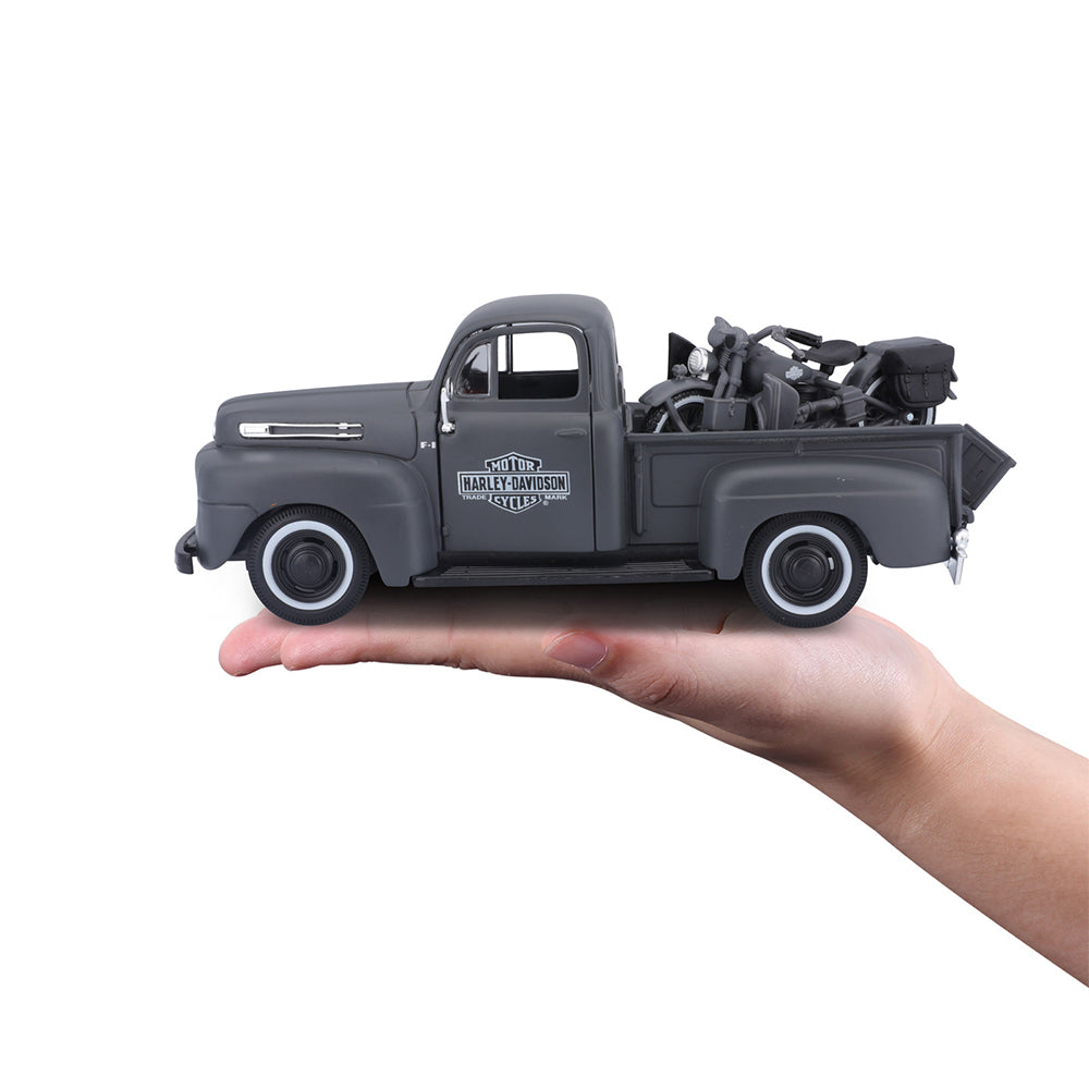 46032185-maisto-1-24-harley-d-1948-ford-f1-pickup-1942-wla-flathead-model-car-8y
