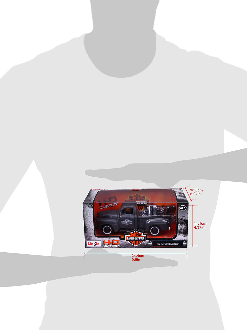 46032185-maisto-1-24-harley-d-1948-ford-f1-pickup-1942-wla-flathead-model-car-8y