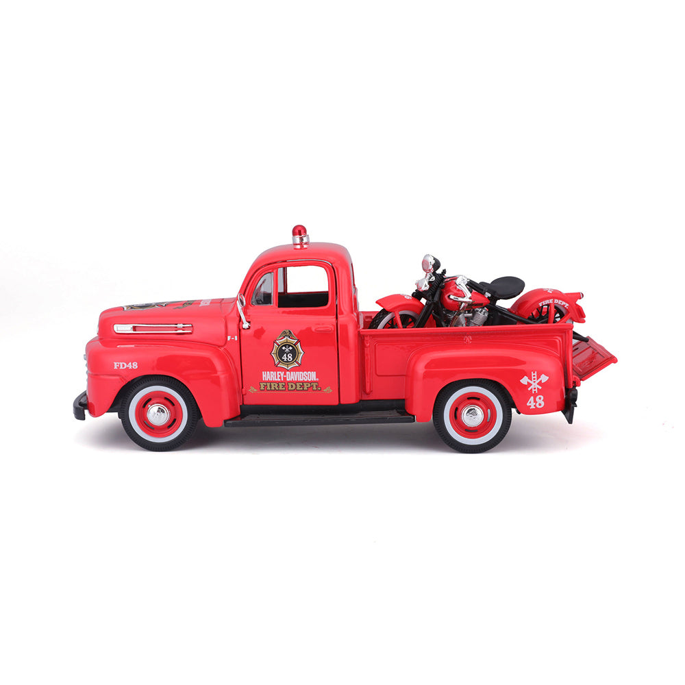 46032191-maisto-1-24-harley-davidson-ford-f1-pick-up-36-knucklehead-model-car-8y